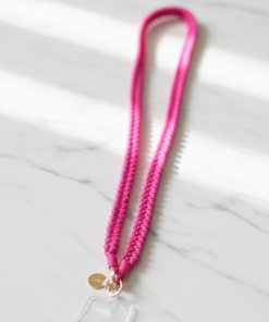 Stylische Universal-Handykette in Pink – Geflochtenes Premium-Band