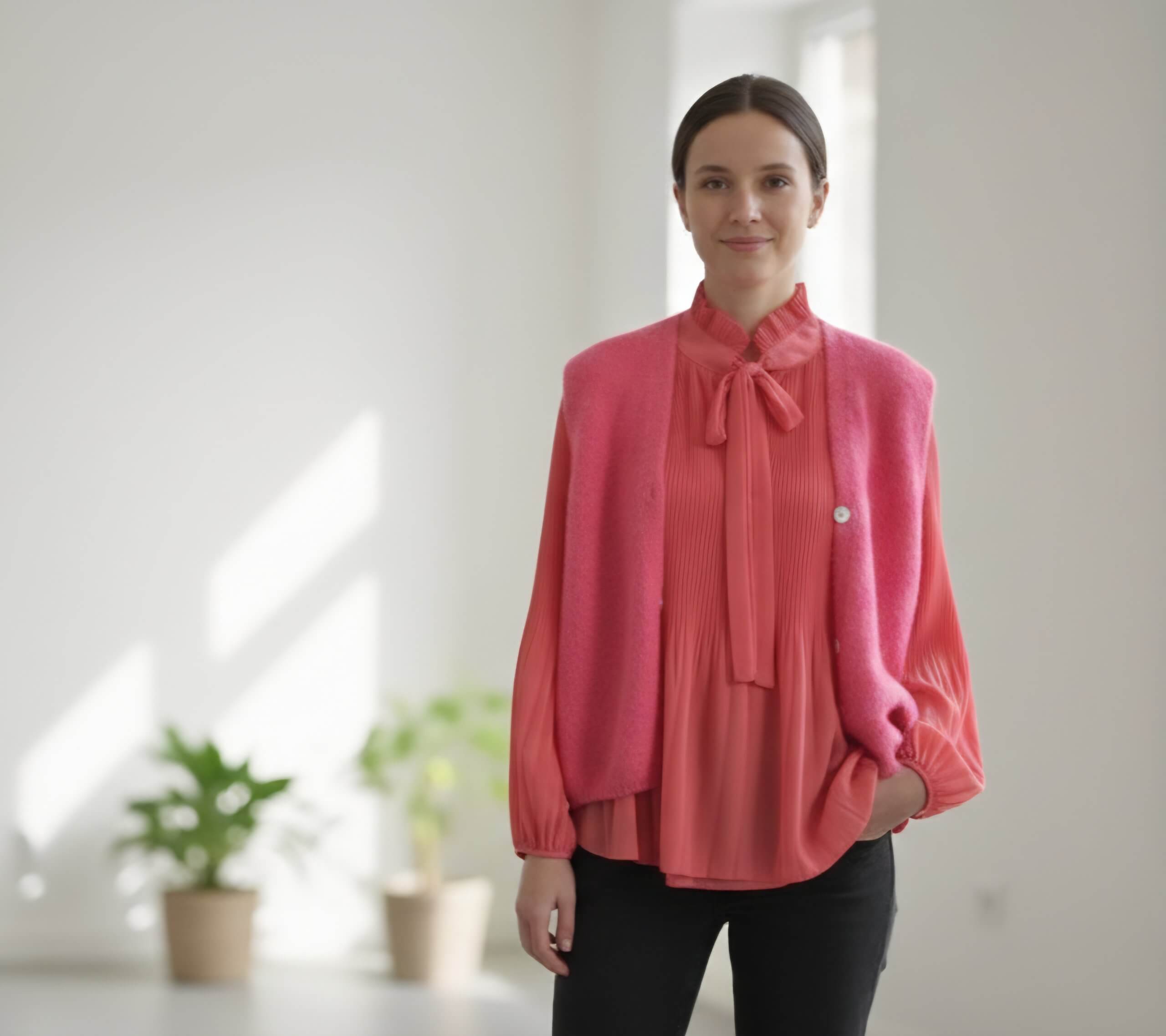 Plissee-Bluse - div. Farben – Bild 2