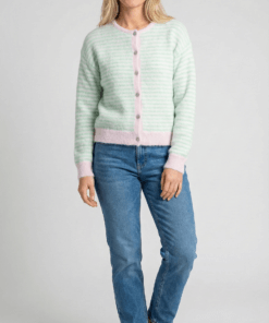 Gestreifter Strick-Cardigan - div. Farben