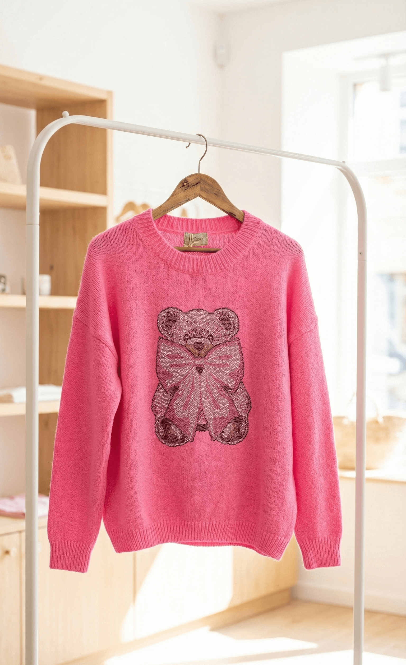 Kuscheliger Teddy-Pullover mit Glitzer - div. Farben – Bild 2